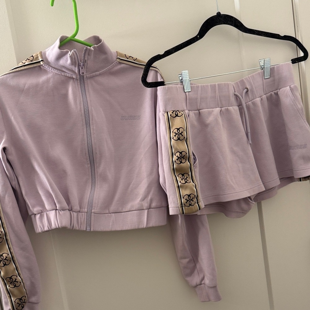 Guess Lilac Jacket and Shorts Set with Beige Trim